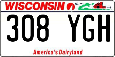 WI license plate 308YGH