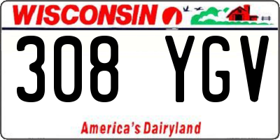 WI license plate 308YGV