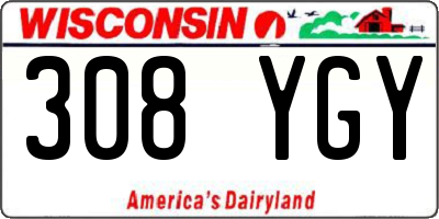 WI license plate 308YGY
