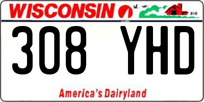 WI license plate 308YHD