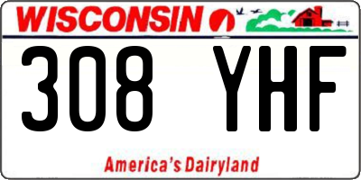 WI license plate 308YHF