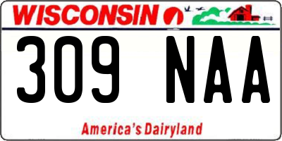 WI license plate 309NAA