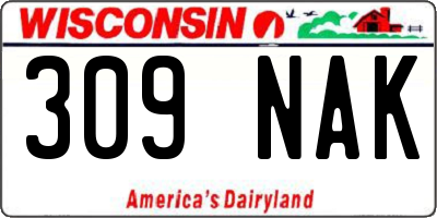 WI license plate 309NAK