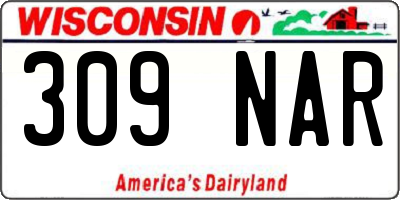 WI license plate 309NAR
