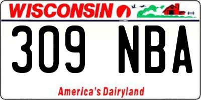 WI license plate 309NBA