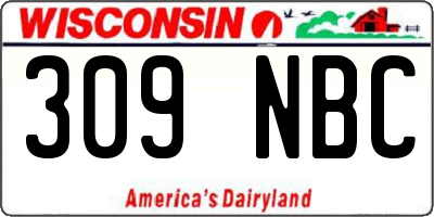 WI license plate 309NBC