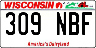 WI license plate 309NBF