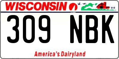 WI license plate 309NBK