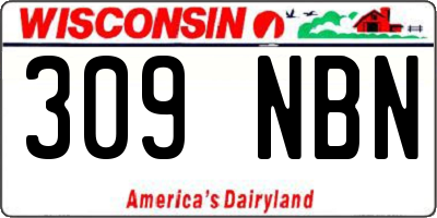WI license plate 309NBN