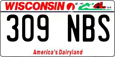 WI license plate 309NBS