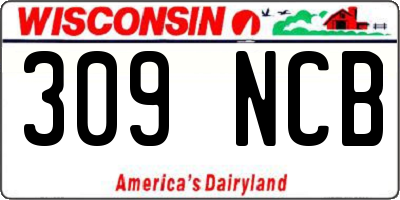 WI license plate 309NCB