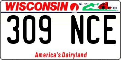 WI license plate 309NCE