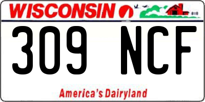 WI license plate 309NCF