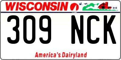 WI license plate 309NCK