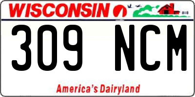 WI license plate 309NCM