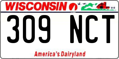 WI license plate 309NCT