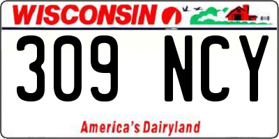 WI license plate 309NCY