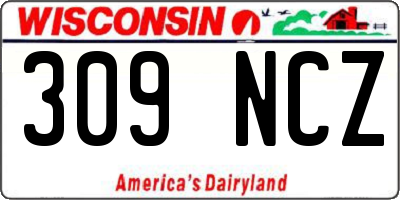 WI license plate 309NCZ