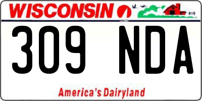 WI license plate 309NDA