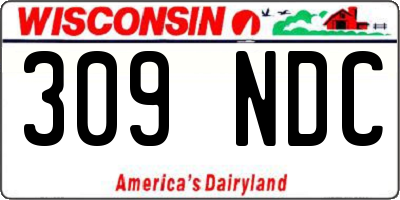 WI license plate 309NDC