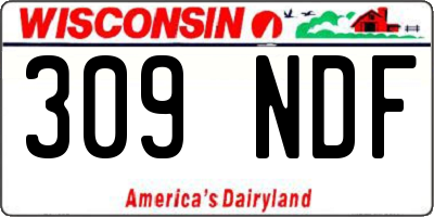WI license plate 309NDF