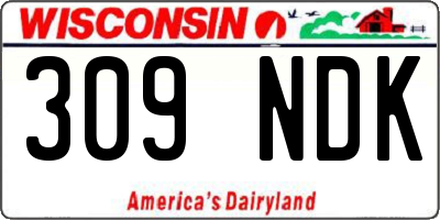 WI license plate 309NDK