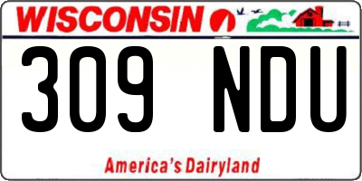 WI license plate 309NDU