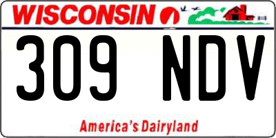 WI license plate 309NDV
