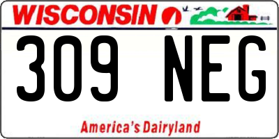 WI license plate 309NEG