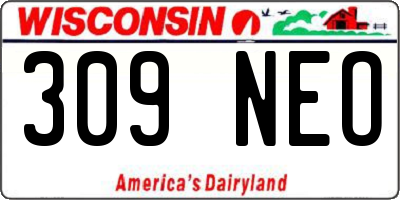 WI license plate 309NEO