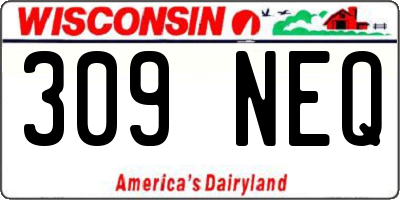 WI license plate 309NEQ