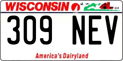 WI license plate 309NEV
