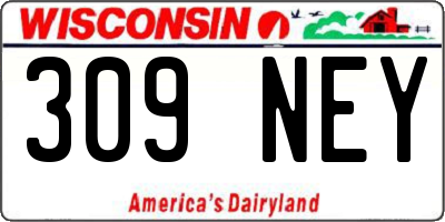 WI license plate 309NEY