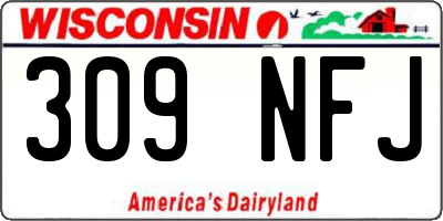 WI license plate 309NFJ
