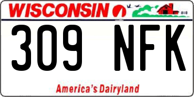 WI license plate 309NFK