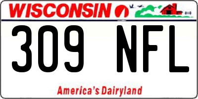 WI license plate 309NFL