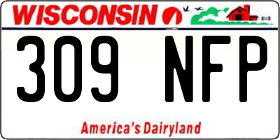 WI license plate 309NFP