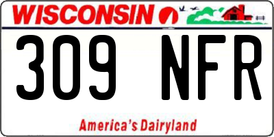 WI license plate 309NFR