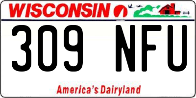 WI license plate 309NFU