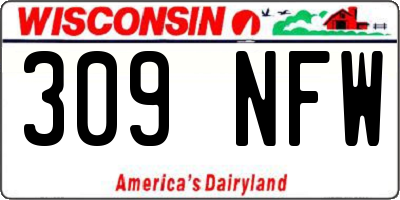 WI license plate 309NFW