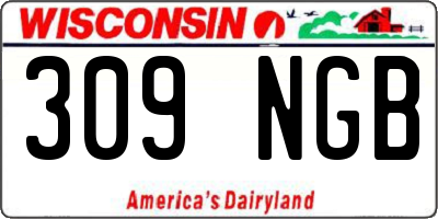 WI license plate 309NGB