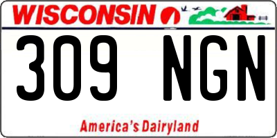 WI license plate 309NGN