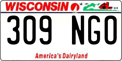 WI license plate 309NGO