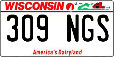 WI license plate 309NGS