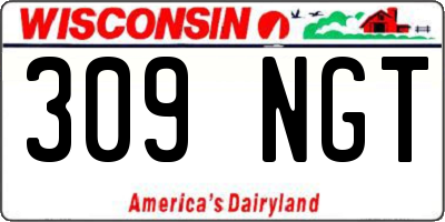 WI license plate 309NGT