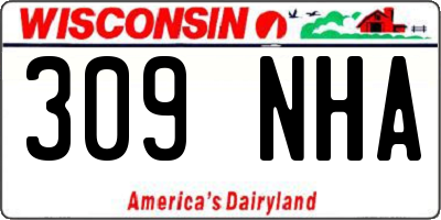WI license plate 309NHA
