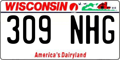 WI license plate 309NHG