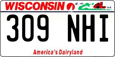 WI license plate 309NHI
