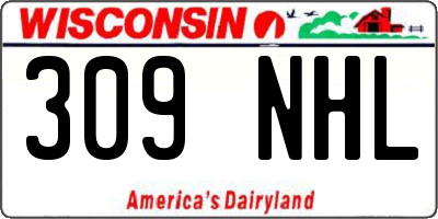 WI license plate 309NHL
