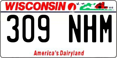 WI license plate 309NHM